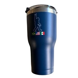 NIB Bigfoot Sasquatch RTIC 30 oz Tumbler Freedom Blue w/Flags Brazil USA Mexico